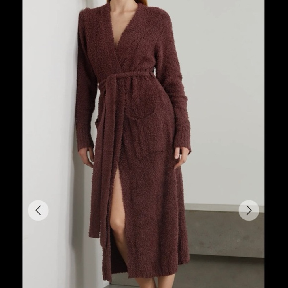 Skims Cozy Knit Robe, Pants, & Cropped Tank Top